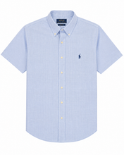Cargar imagen en el visor de la galería, Camisa Polo Ralph Lauren Celeste a Cuadros – Manga Corta