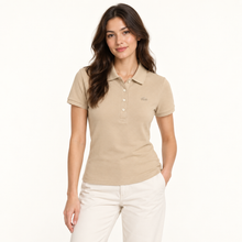 Cargar imagen en el visor de la galería, Polo Lacoste Mujer Slim Fit Piqué Beige
