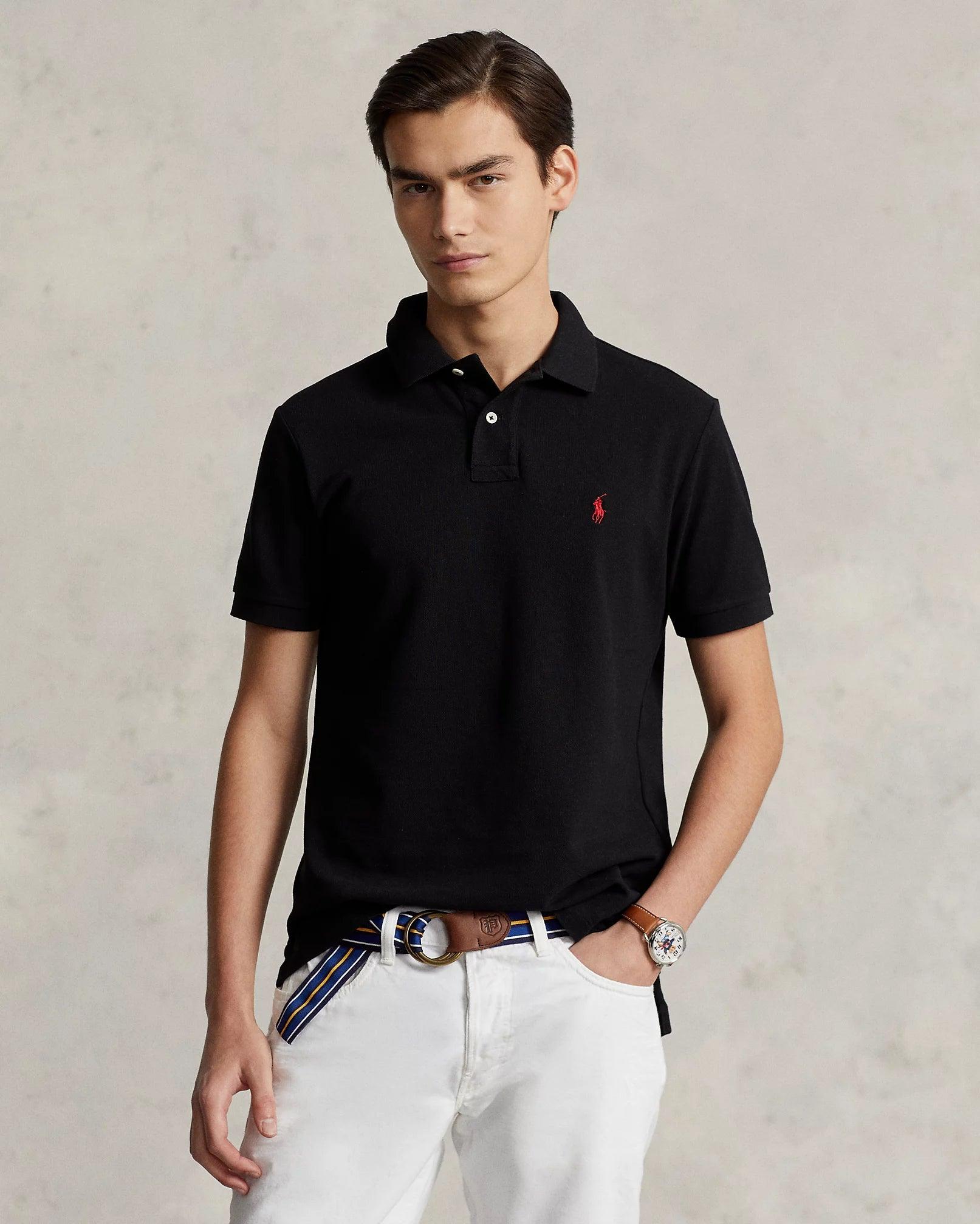 Hombre Camisero Negro POLO SLIM COLOR NEGRO PARA HOMBRE QUEST
