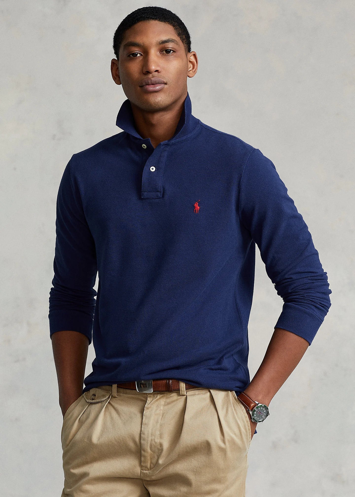 Polo Ralph Lauren Manga Larga Acero