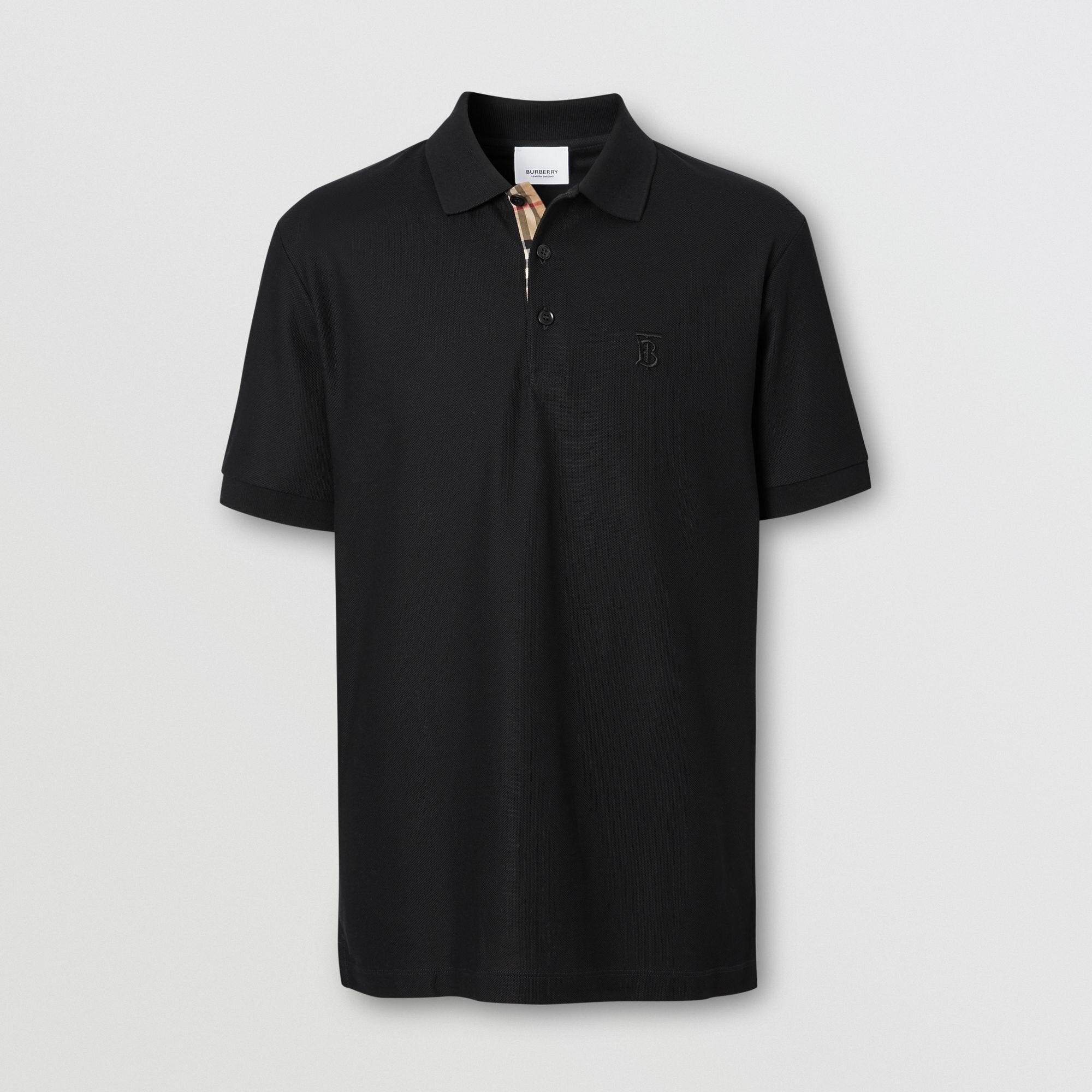 Burberry Polo Pique Monogram Motif Negro