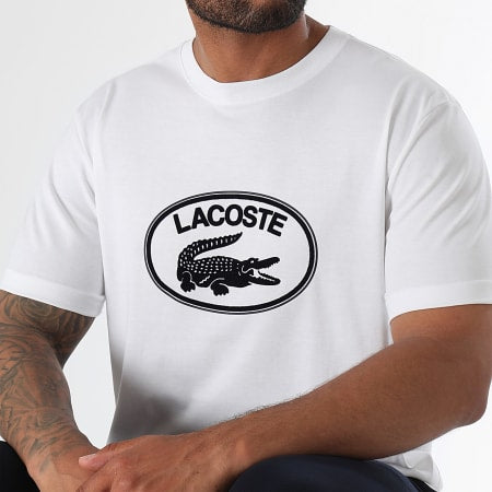 Polo Lacoste Big Logo Crocodile Regular Fit Blanco