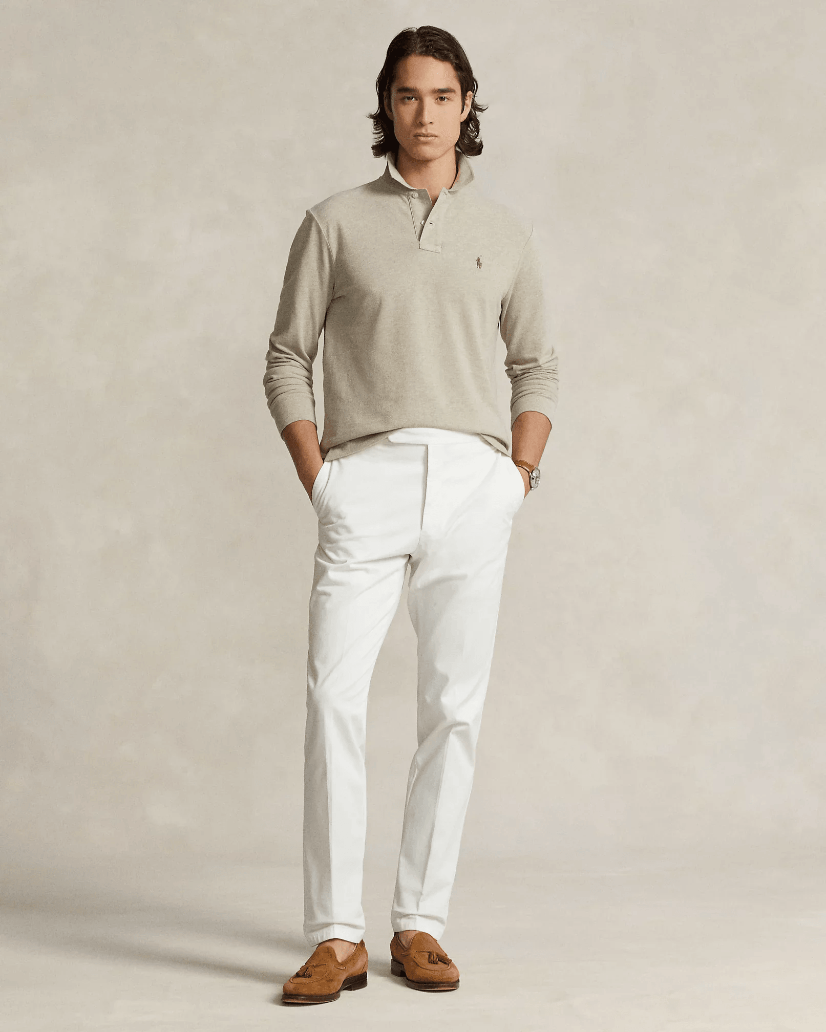 Polo Ralph Lauren Manga Larga Beige