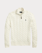 Cargar imagen en el visor de la galería, Sweater Ralph Lauren Trenzado 1/4 Zip Blanco
