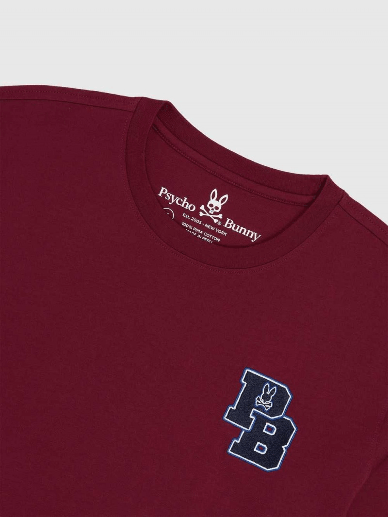 Polo Psycho Bunny - Patchin Chenille Manga Larga Wine