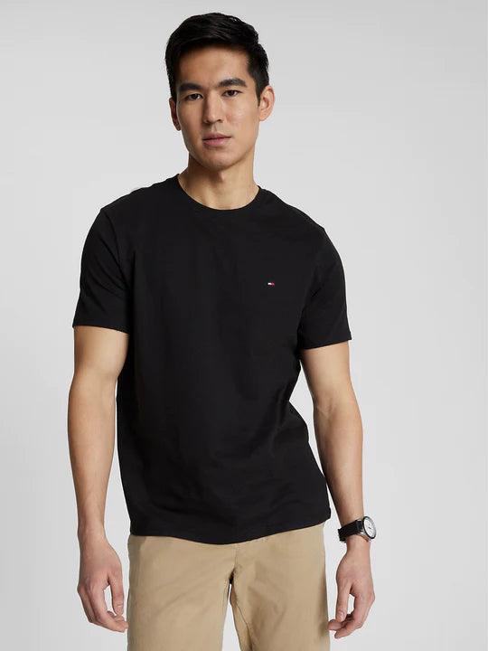 Polo negro tommy hilfiger hotsell