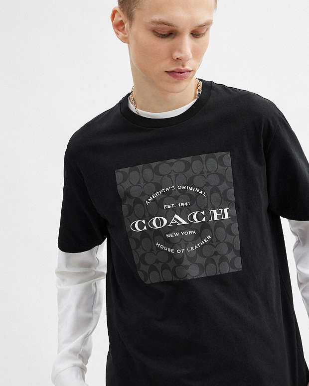 Camiseta Coach Cuadrado de firma