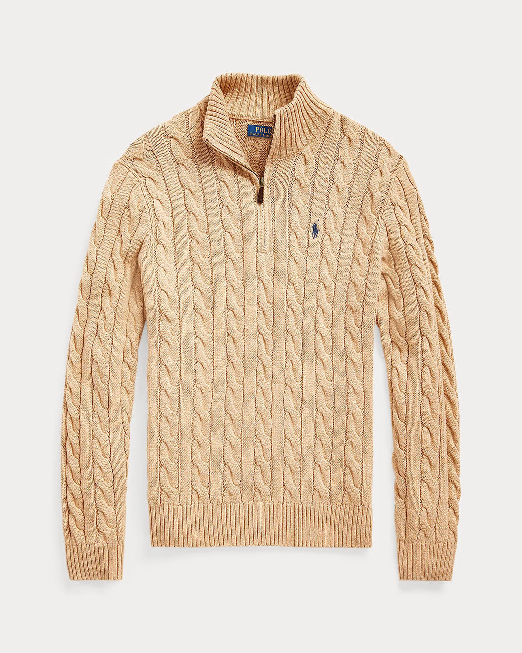 Sweater Ralph Lauren Trenzado 1/4 Zip Beige