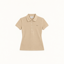 Cargar imagen en el visor de la galería, Polo Lacoste Mujer Slim Fit Piqué Beige
