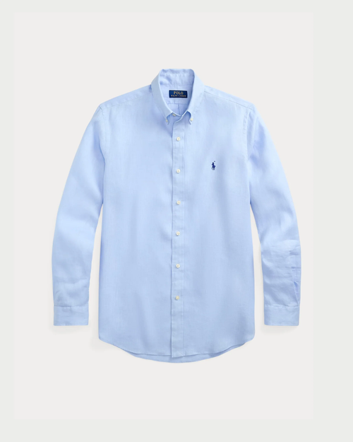 Camisa Polo Ralph Lauren Lino Celeste