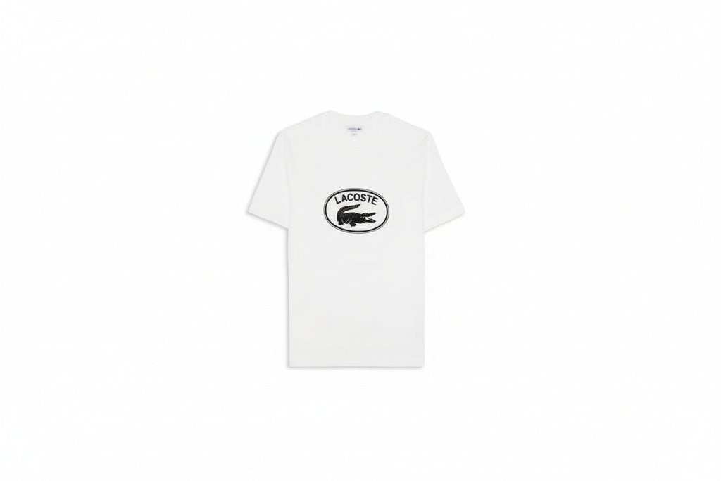 Polo Lacoste Big Logo Crocodile Regular Fit Blanco