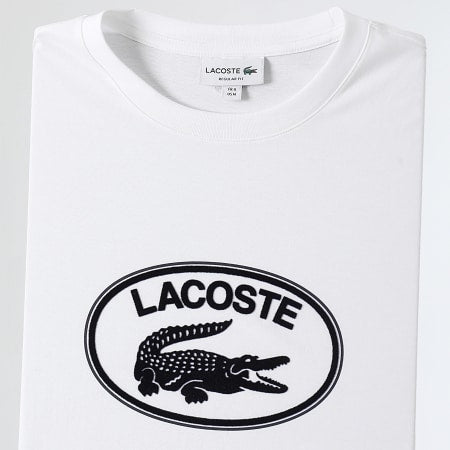 Polo Lacoste Big Logo Crocodile Regular Fit Blanco