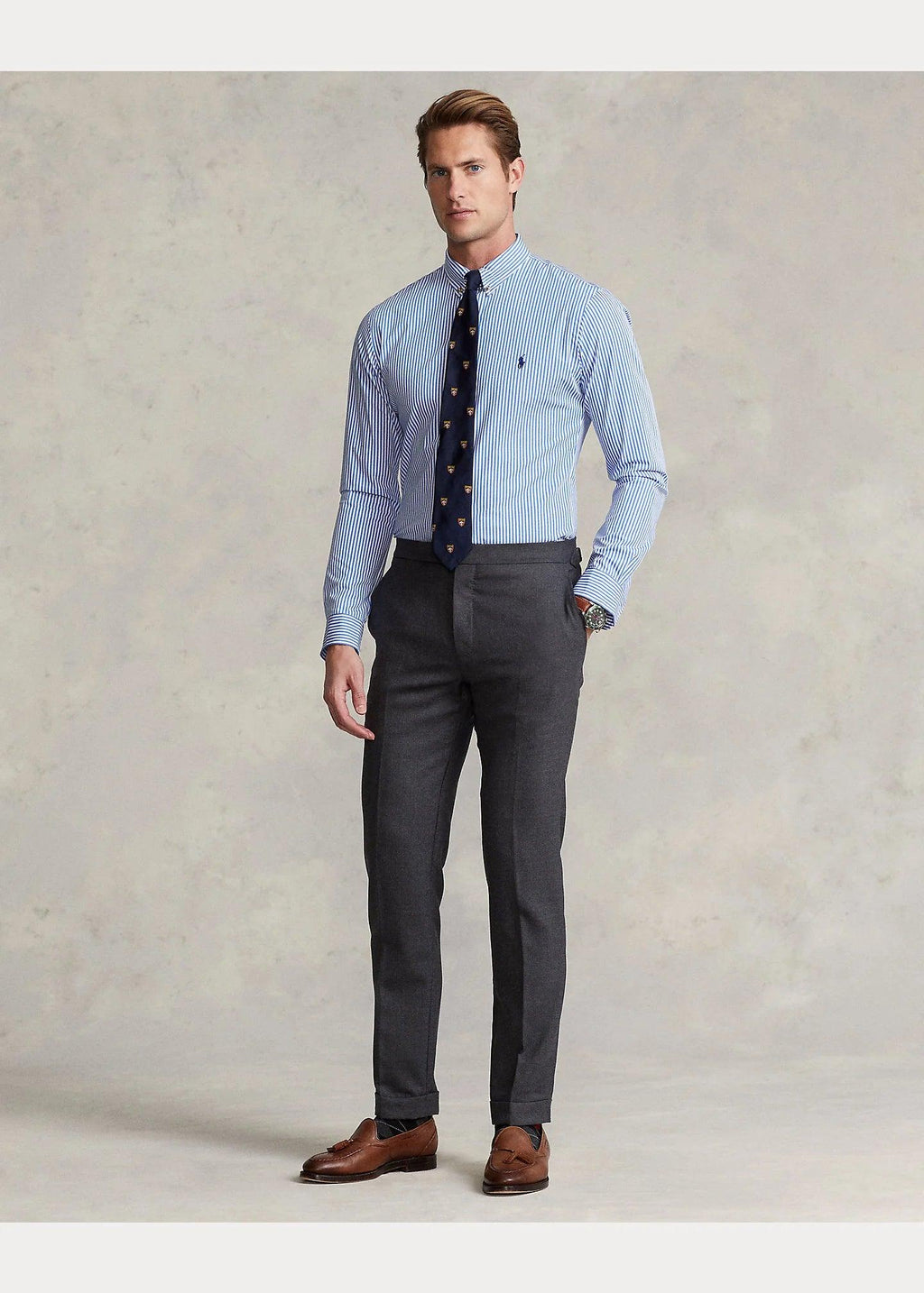 Camisa Ralph Lauren Rayas Celeste - Store In Perú 