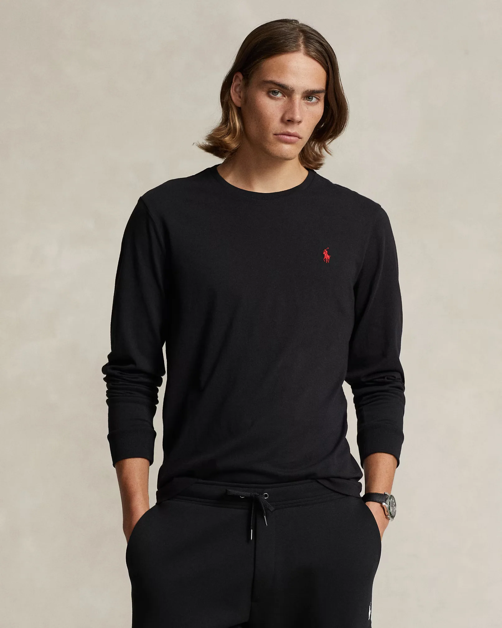 Polo Ralph Lauren Manga Larga Negro
