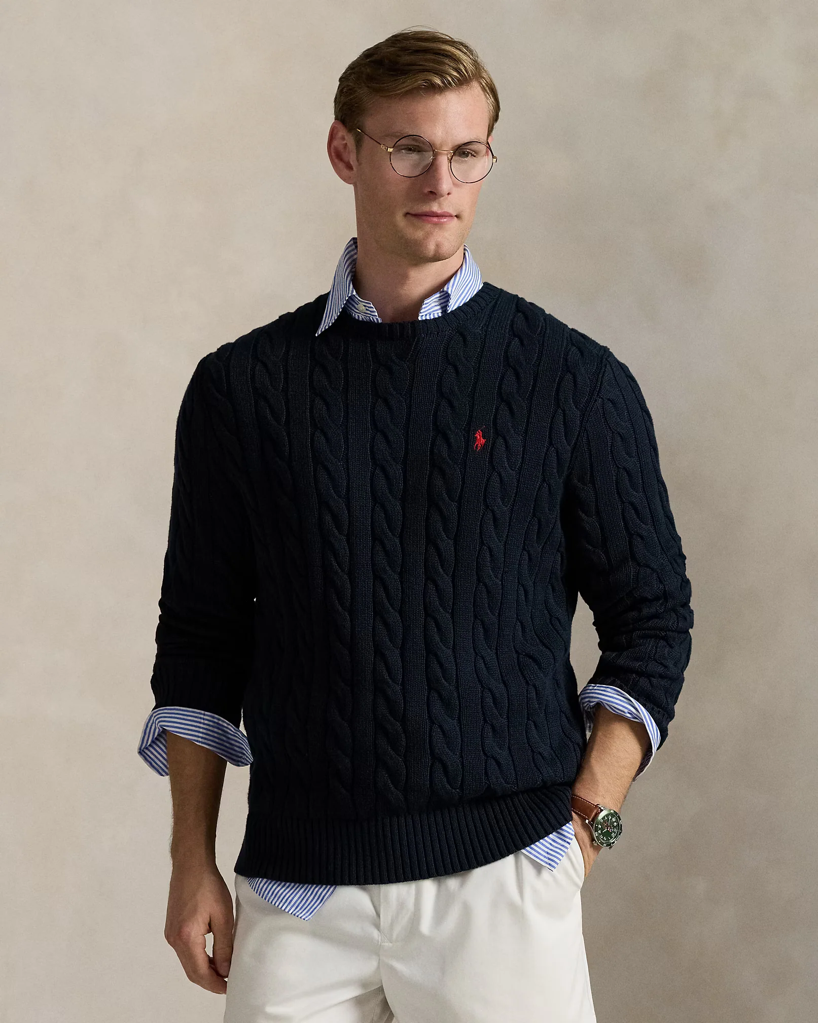 Sweater Ralph Lauren Trenzado Azul Marino