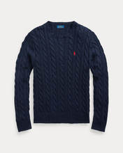 Cargar imagen en el visor de la galería, Sweater Ralph Lauren Trenzado 1/4 Zip Azul Marino
