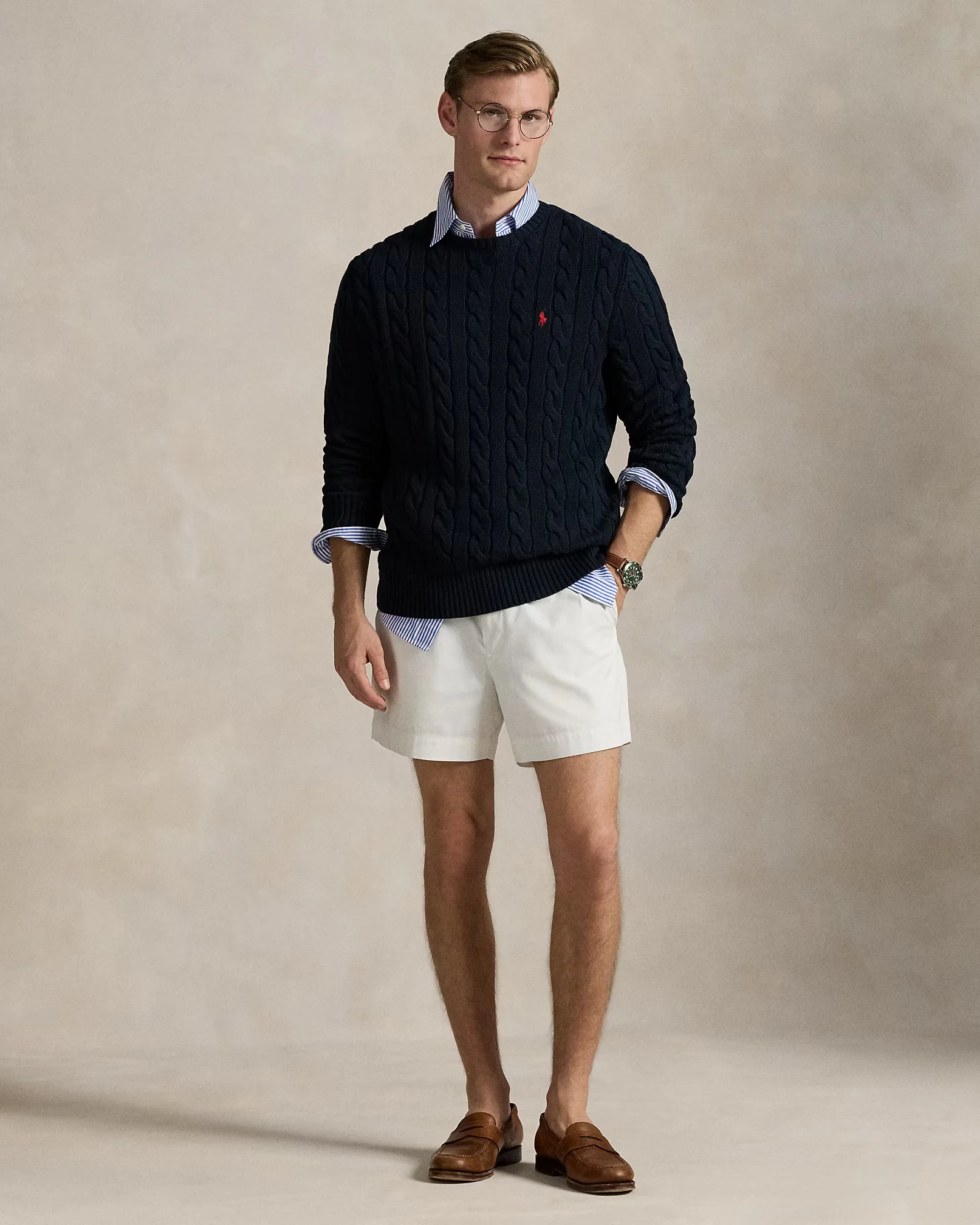 Sweater Ralph Lauren Trenzado Azul Marino