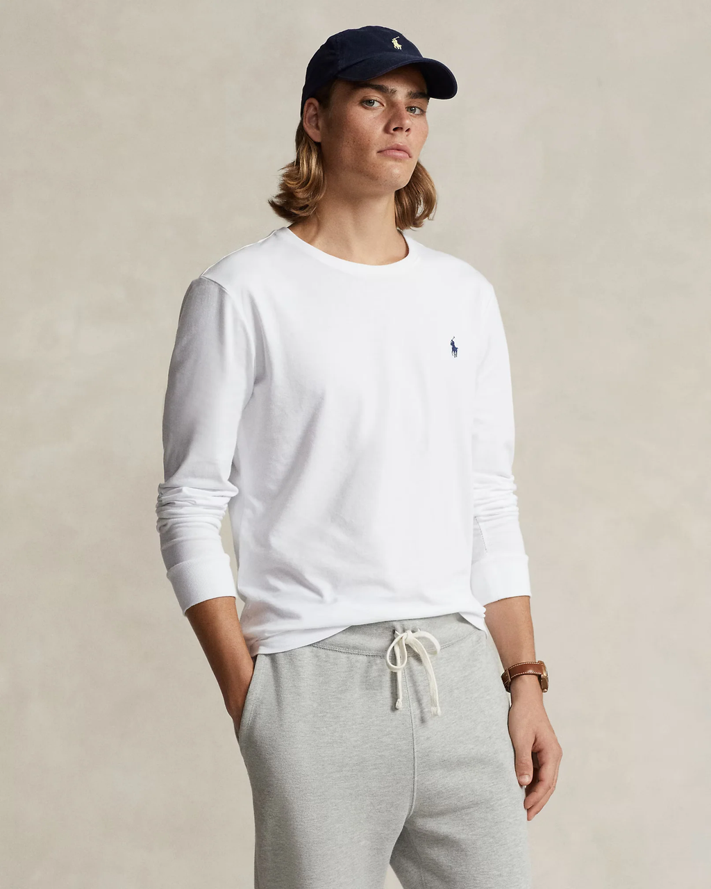 Polo Ralph Lauren Manga Larga Blanco