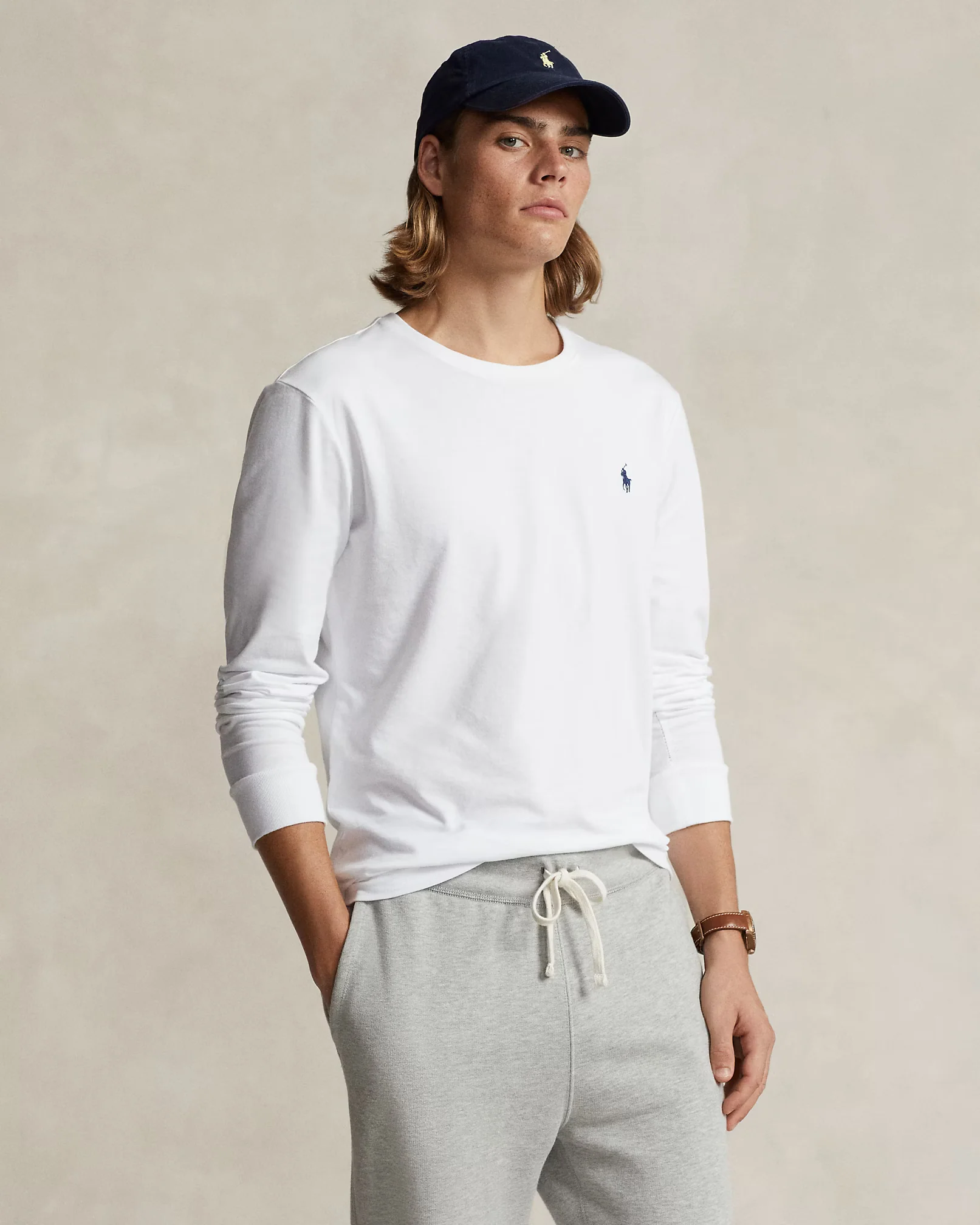 Polo Ralph Lauren Manga Larga Blanco