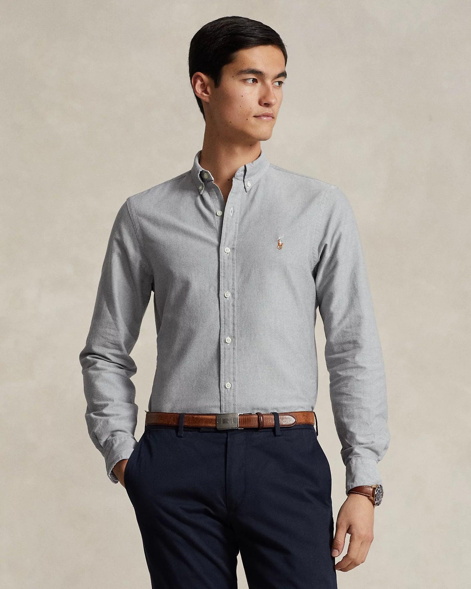 Camisa Ralph Lauren Oxford Gris