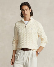 Cargar imagen en el visor de la galería, Sweater Ralph Lauren Trenzado 1/4 Zip Blanco
