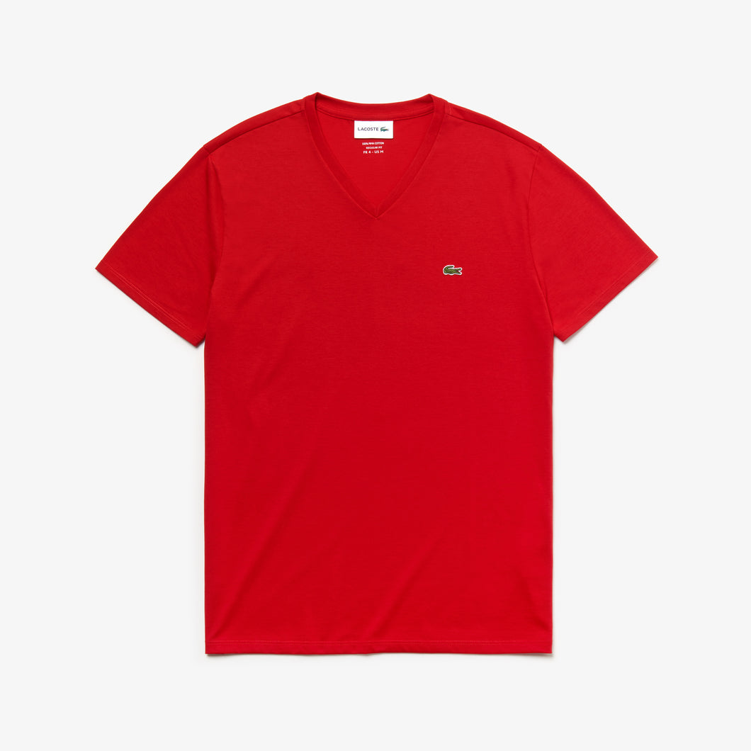 Lacoste Camiseta Cuello Pico Rojo - Store In Perú 